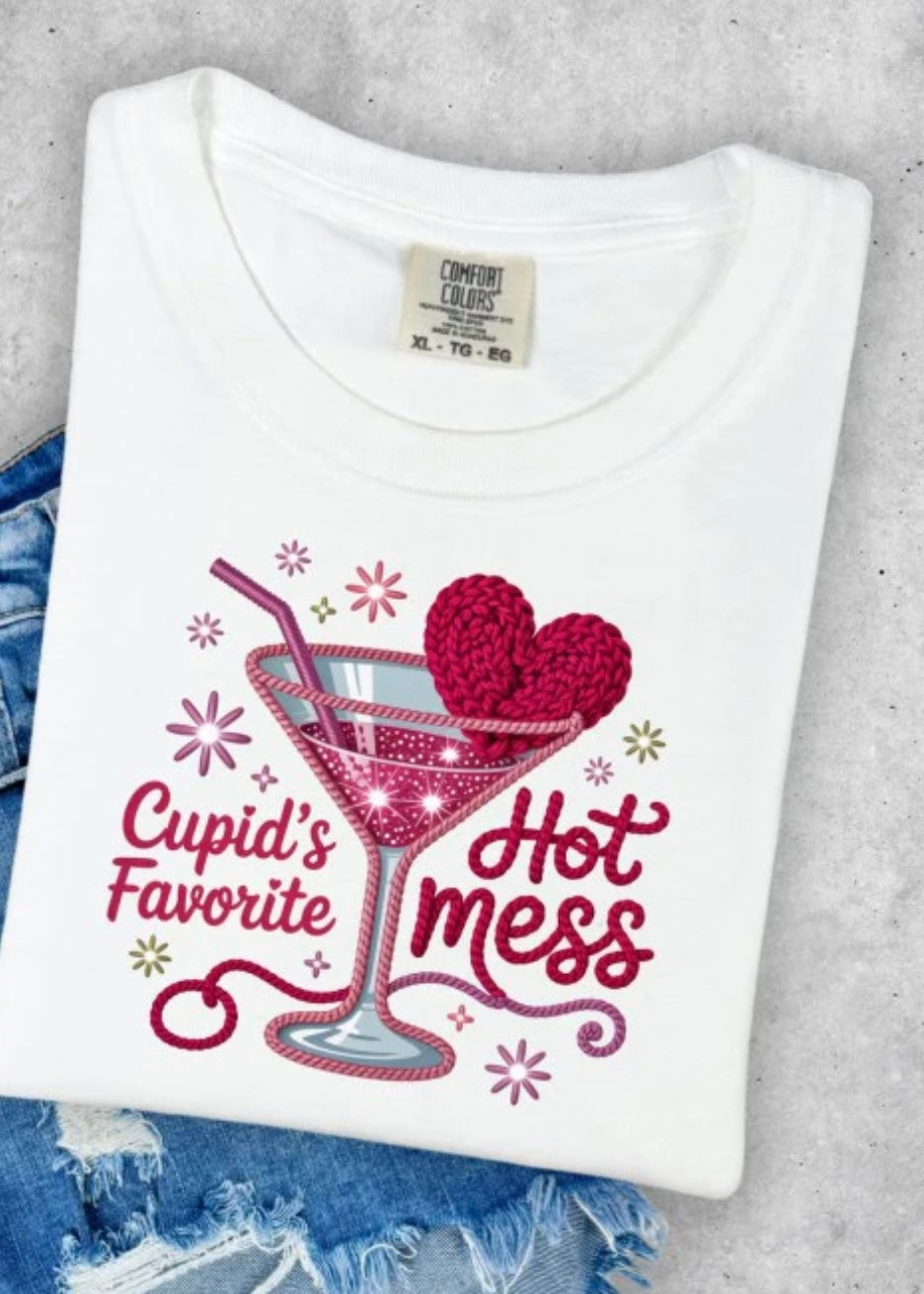 Cupid's Hot Mess Comfort Color Tee Poet Street Boutique