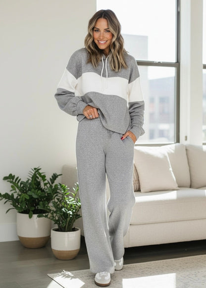 Bold Stripe Hoodie and Drawstring Pants Set Poet Street Boutique
