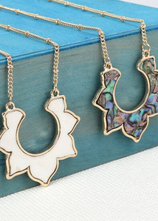 Abalone and White Shell Cut Necklaces Poet Street Boutique
