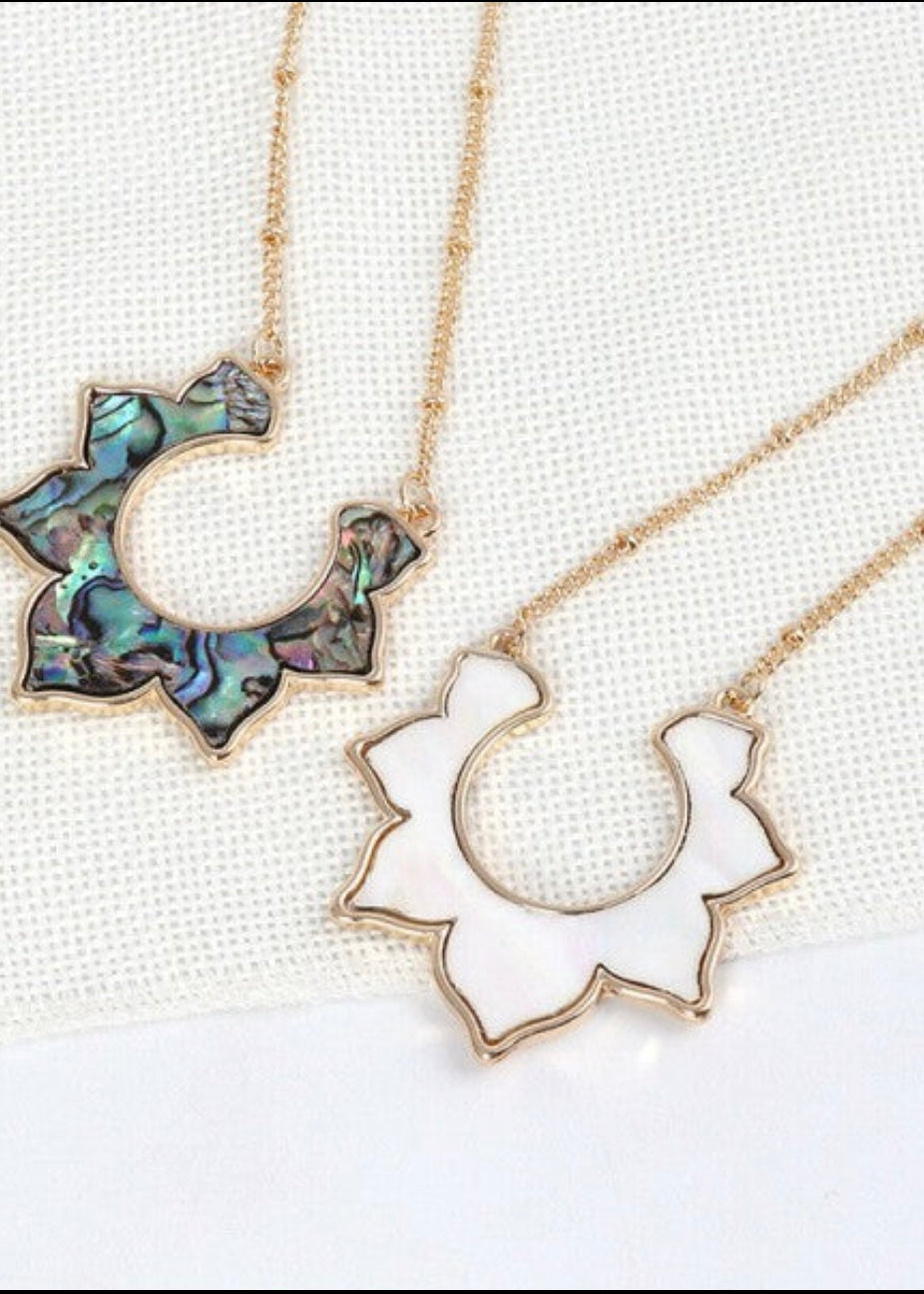 Abalone and White Shell Cut Necklaces Poet Street Boutique