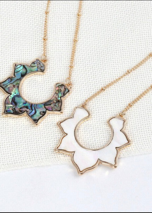 Abalone and White Shell Cut Necklaces Poet Street Boutique