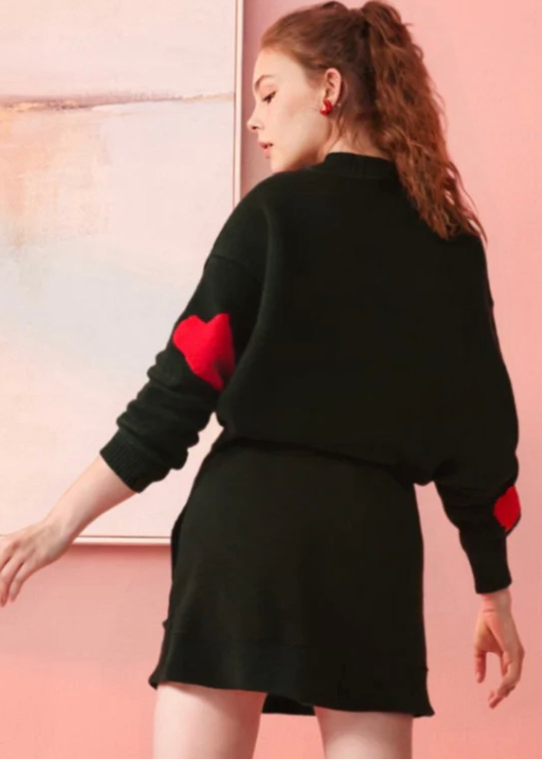 Miss Sparkling Heart Waterfall Sweater Miss Sparkling