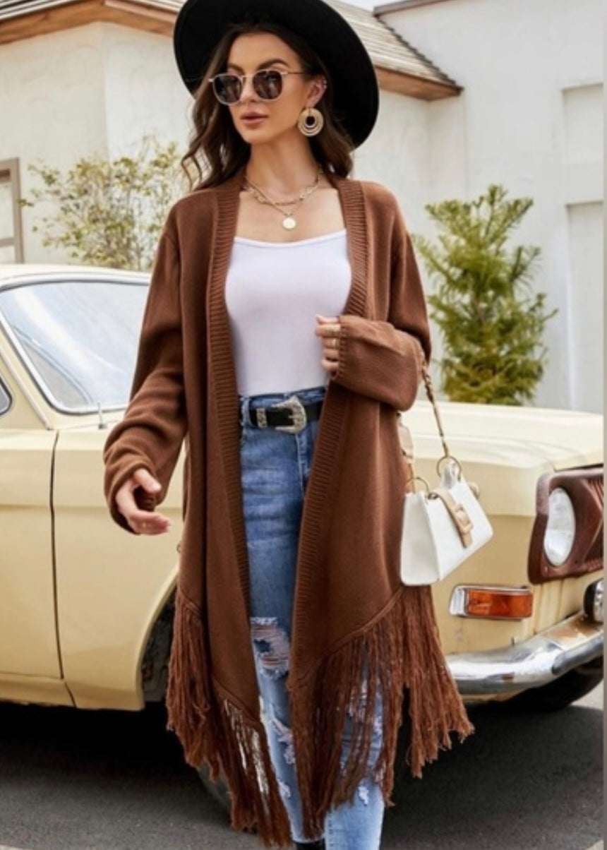 Miss Sparkling Fringe Hem Cardigan Miss Sparkling