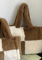 Fuzzy Checkered Shoulder Bag Miss Sparkling
