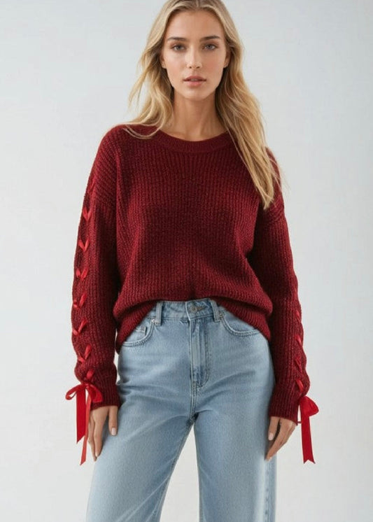 Bowknot Knit Pullover Sweater Miss Sparkling