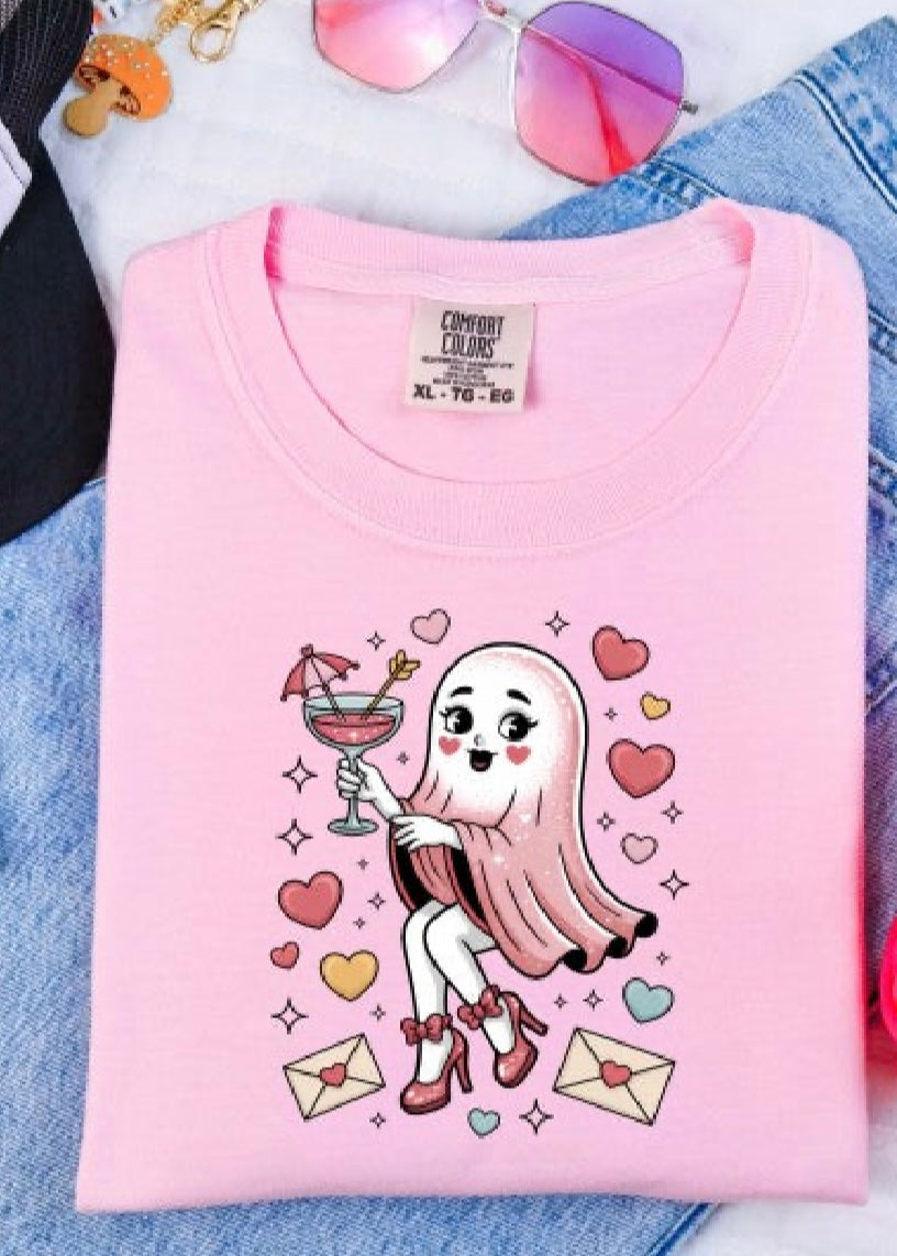 Cute Ghost Valentine Day Comfort Color Tee Poet Street Boutique