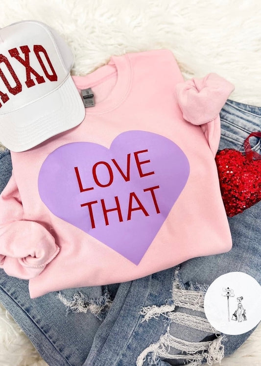 Love That Candy Heart Puff Print Sweatshirt