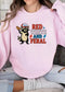Red White and Feral Graphic Sweatshirt Poet Street Boutique