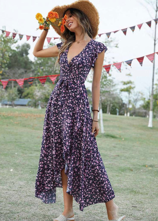 Miss Sparkling Floral Wrap Maxi Dress Miss Sparkling