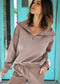 Solid Quarter-Zip Top and Drawstring Pants Set Poet Street Boutique