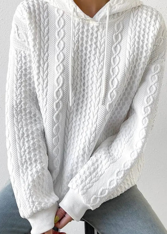 Cable Knit Hooded Sweatshirt Miss Sparkling