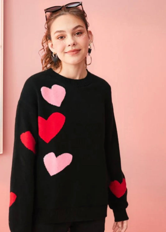Miss Sparkling Heart Waterfall Sweater Miss Sparkling