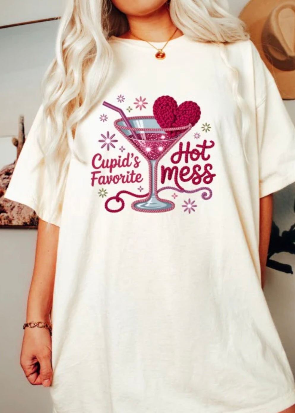 Cupid's Hot Mess Comfort Color Tee Poet Street Boutique