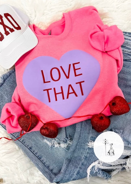 Love That Candy Heart Puff Print Sweatshirt