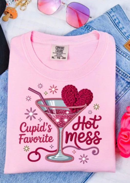 Cupid's Hot Mess Comfort Color Tee Poet Street Boutique
