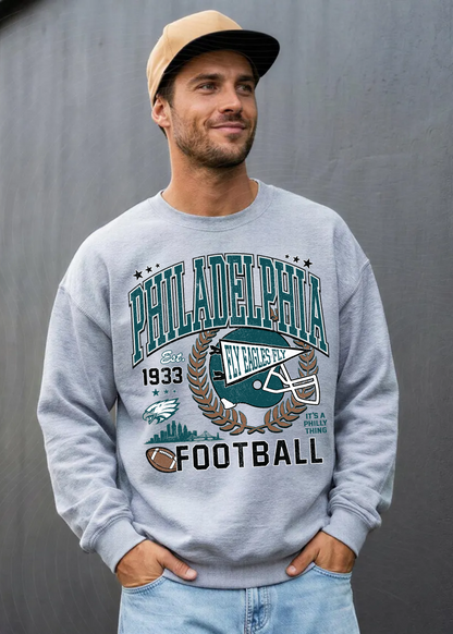 Philadelphia Football Sweatshirt | Vintage Eagles Game Day Crewneck