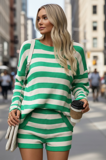 Striped long sleeve 2 piece set