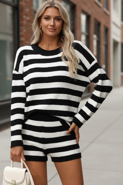 Striped long sleeve 2 piece set