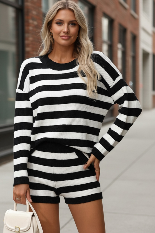 Striped long sleeve 2 piece set