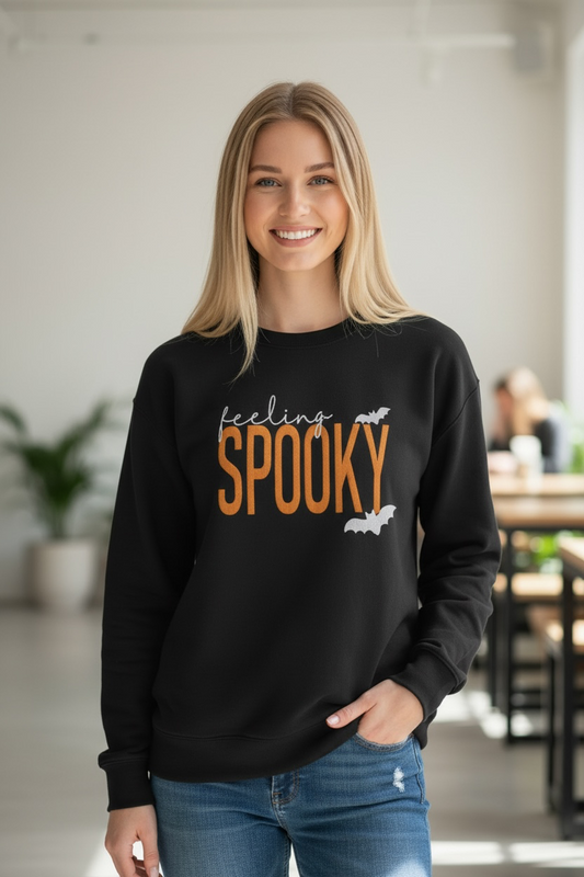 Feeling Spooky Halloween Embroidered Sweatshirt