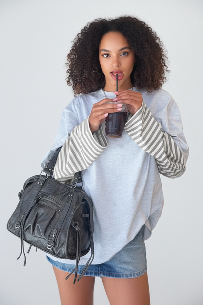 Contrast Striped Long Sleeve Shirt