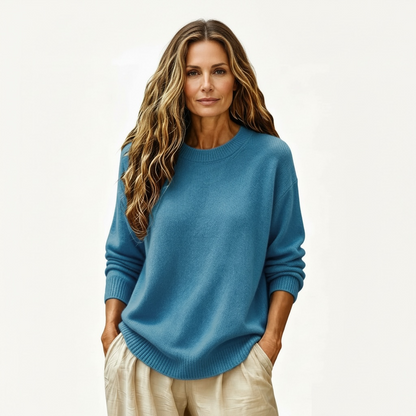 Round Neck Dropped Shoulder Sweater