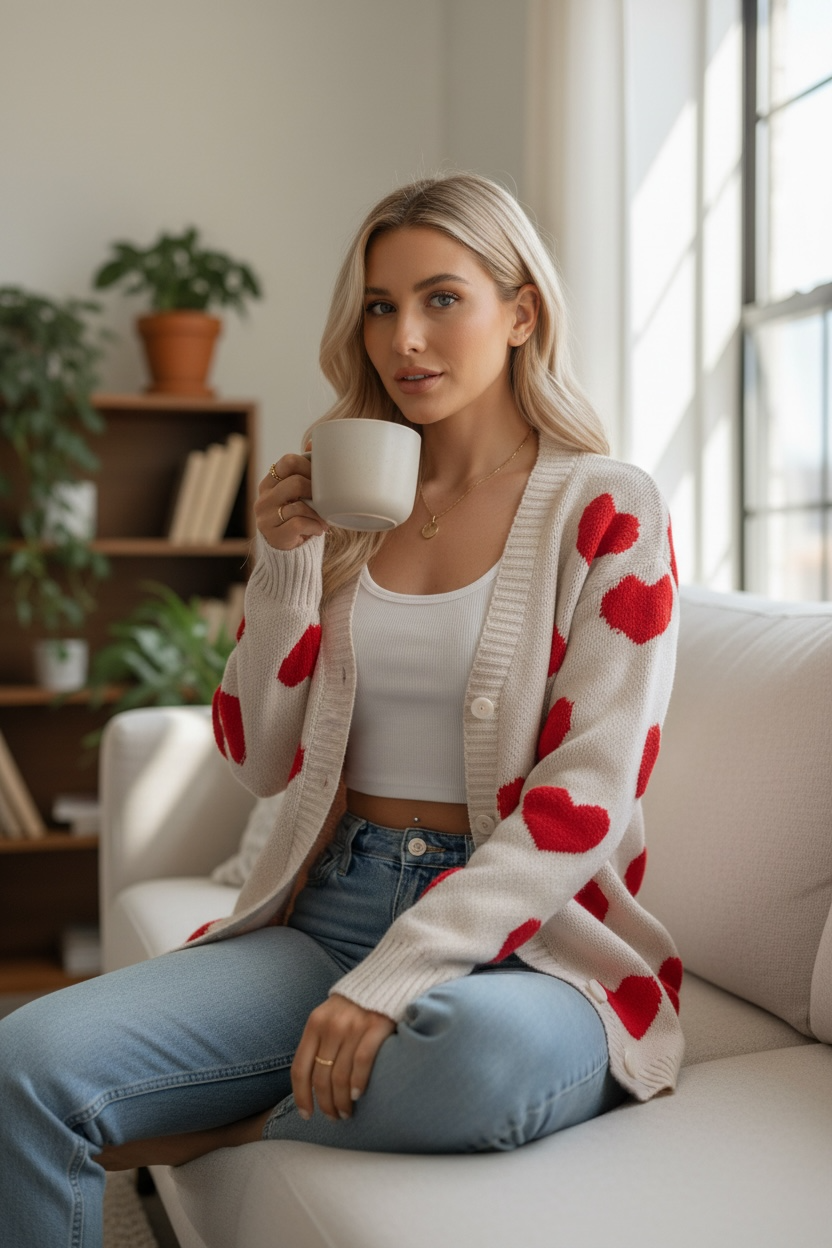 Long Heart Cardigan Miss Sparkling