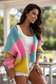 Women's Color-Block Knit Cardigan Miss Sparkling