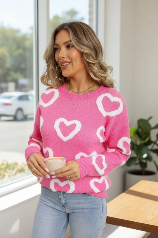 All Over Hearts Sweater Miss Sparkling