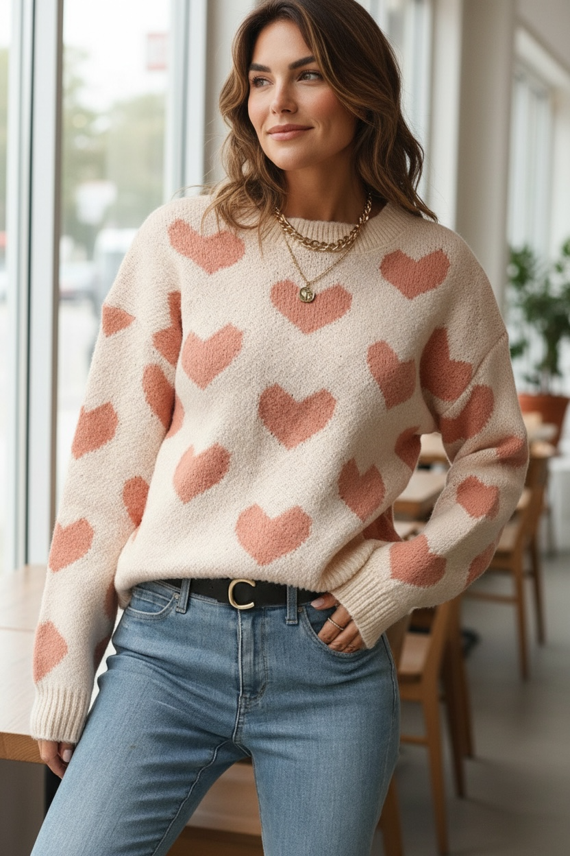 Miss Sparkling Everyday Heart Sweater Miss Sparkling
