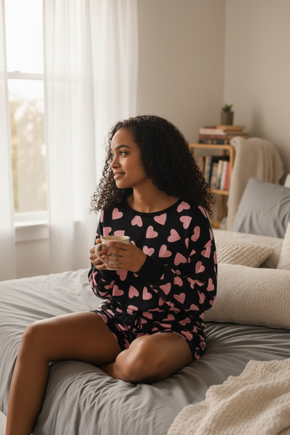 Heart Top and Shorts Lounge Set