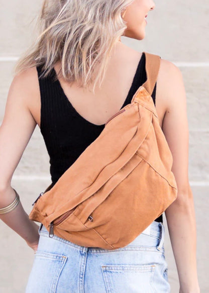 London Oversized Canvas Crescent Sling
