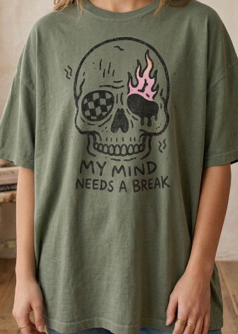 Retro My Mind Needs A Break Comfort Colors Graphic Tee