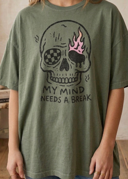 Retro My Mind Needs A Break Comfort Colors Graphic Tee