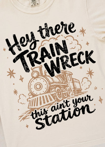 Retro Train Wreck Comfort Colors Graphic Tee