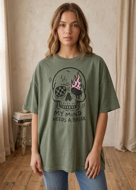 Retro My Mind Needs A Break Comfort Colors Graphic Tee