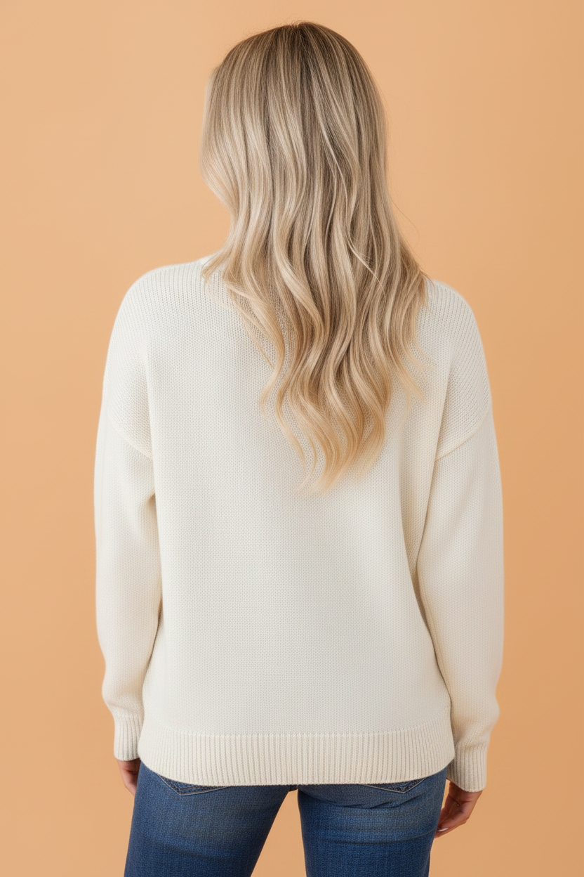 Floral Drop Shoulder Long Sleeve Sweater