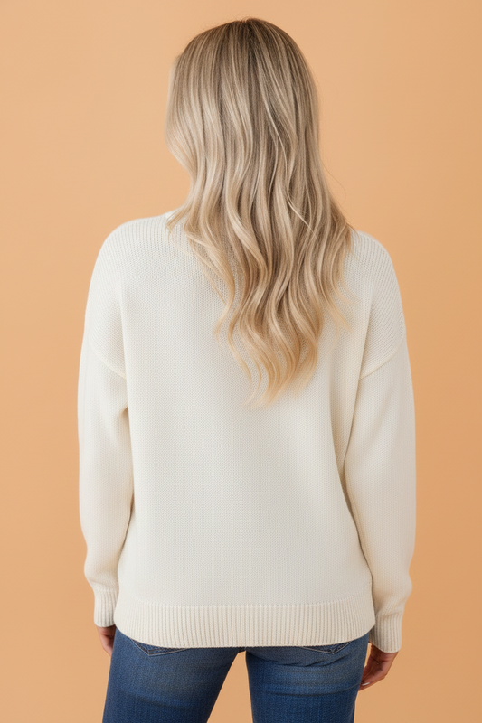 Floral Drop Shoulder Long Sleeve Sweater