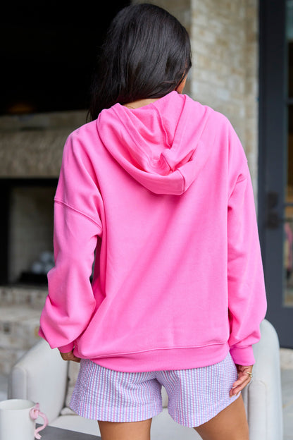 Sunshine And Coffee Pink Graphic Hoodie