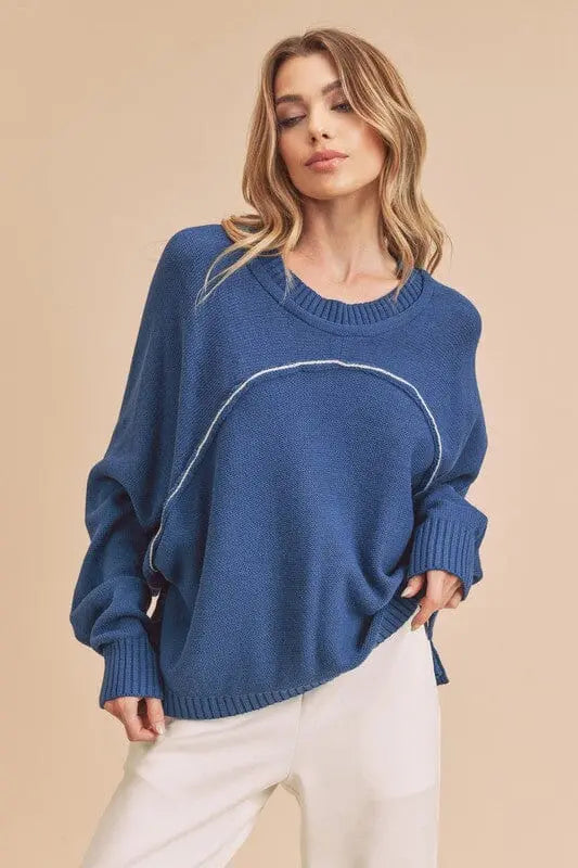 Aemi + Co Markie Slouchy Sweater oversized sweater cobalt Aemi + Co