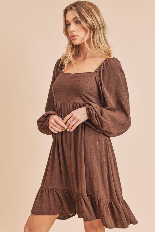 Aemi + Co Taya Dress rayon dress Aemi + Co CHOCOLATE S 