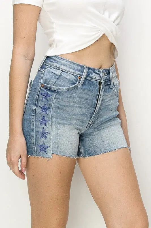 America Star Rhinestone High Rise Shorts rhinestone star shorts Artemis Vintage 