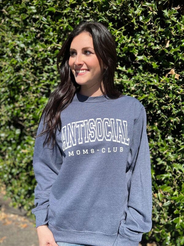 Antisocial Moms Club Sweatshirt Ask Apparel Heather Navy S 