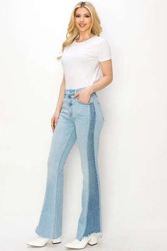 Artemis Vintage Color Panel HR Bootcut Jeans high rise color panel jeans Artemis Vintage LIGHT STONE WASH 3 