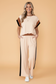 Colorblock Short Sleeve Top & Wide Leg Pants Set