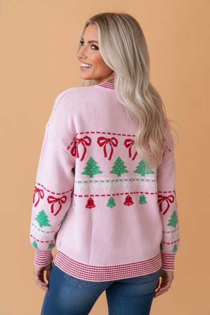 Christmas Trees & Bows Loose Sweater