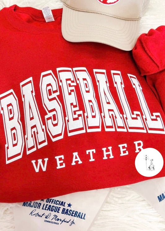 Baseball Weather Puff Print Sweatshirt graphic sweatshirt Poet Street Boutique 