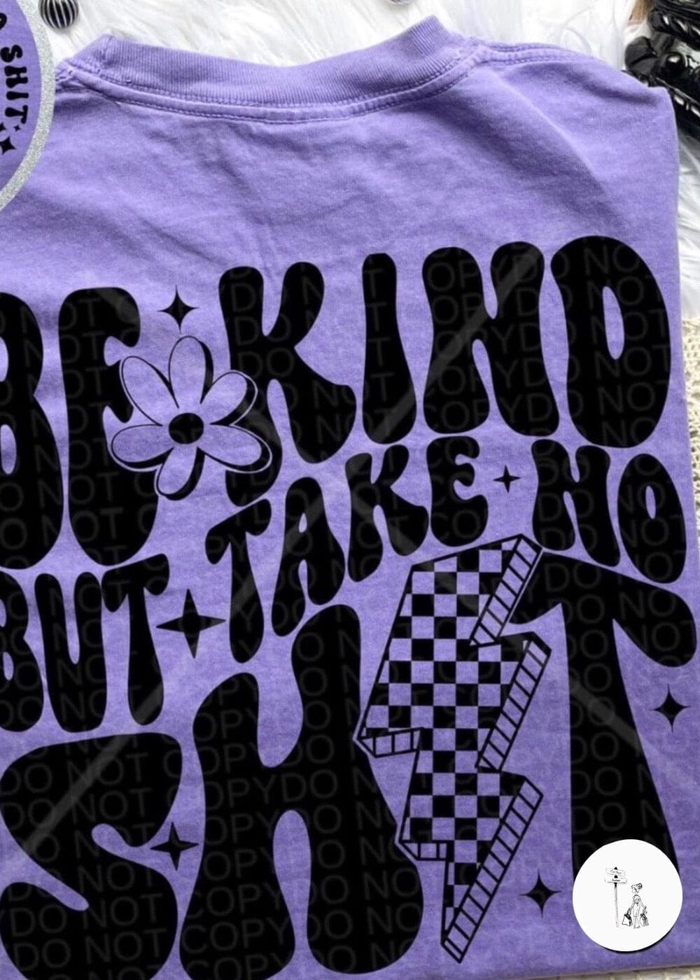 Be Kind But Take No Shit Comfort Colors Tee graphic tee Poet Street Boutique S PERFECT PURPLE 
