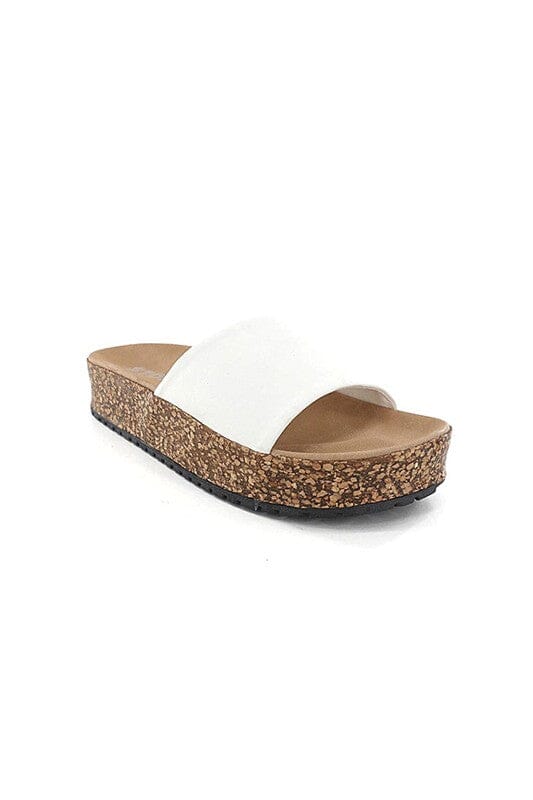 Becca Cork Sandal cork sandals Let's See Style WHITE 5.5 