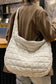 Beige Quilted Zipper Large Jennie Shoulder Bag Poet Street Boutique Ivory one 